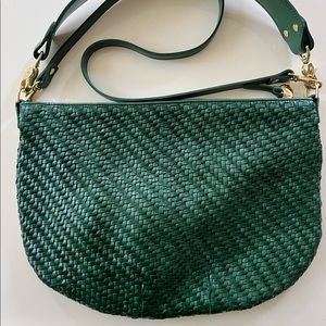 Clare V Moyen Messenger Evergreen Woven NWT